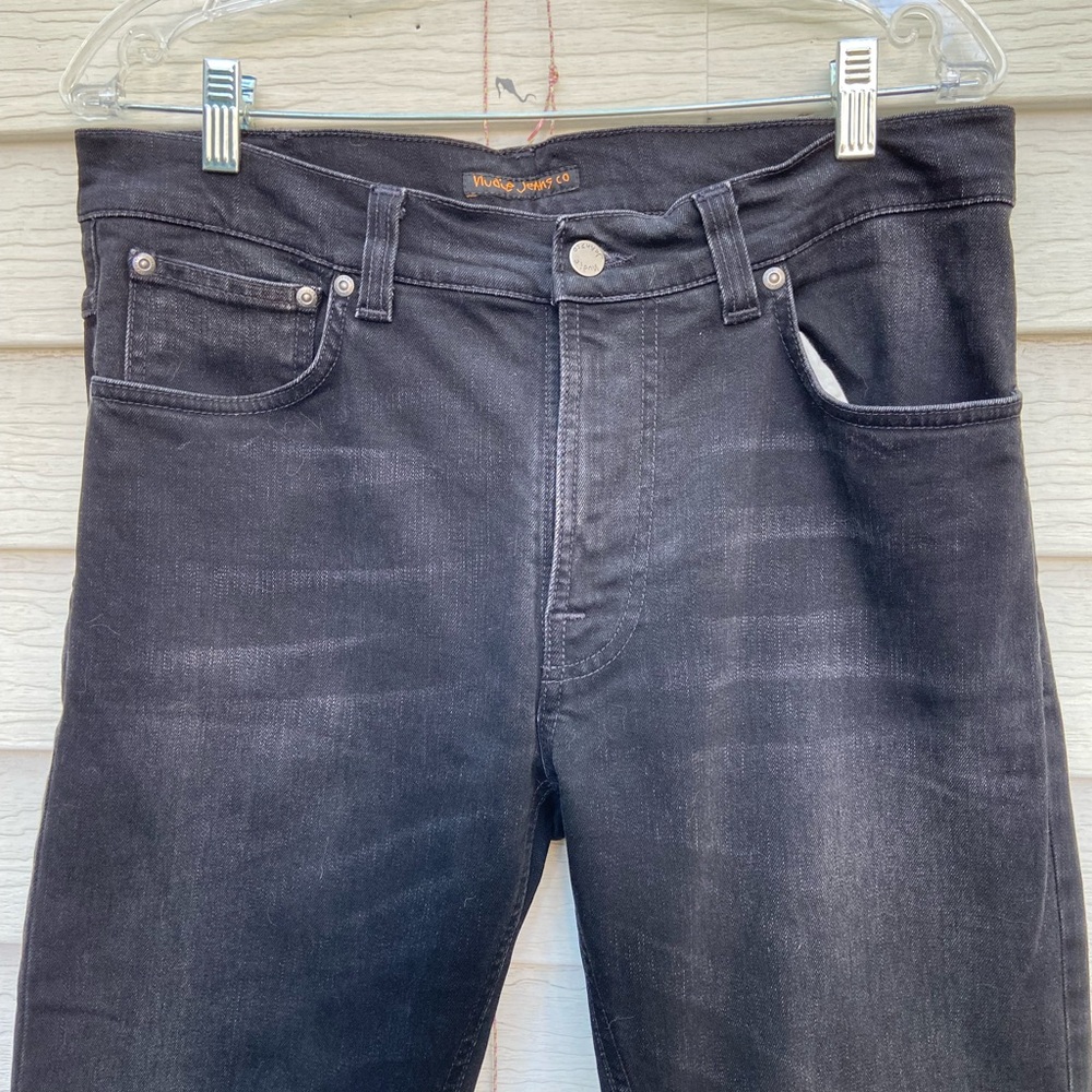 Nudie Jeans Skinny Dark Black Denim Lean Dean / Black Ridge - Picture 3 of 9